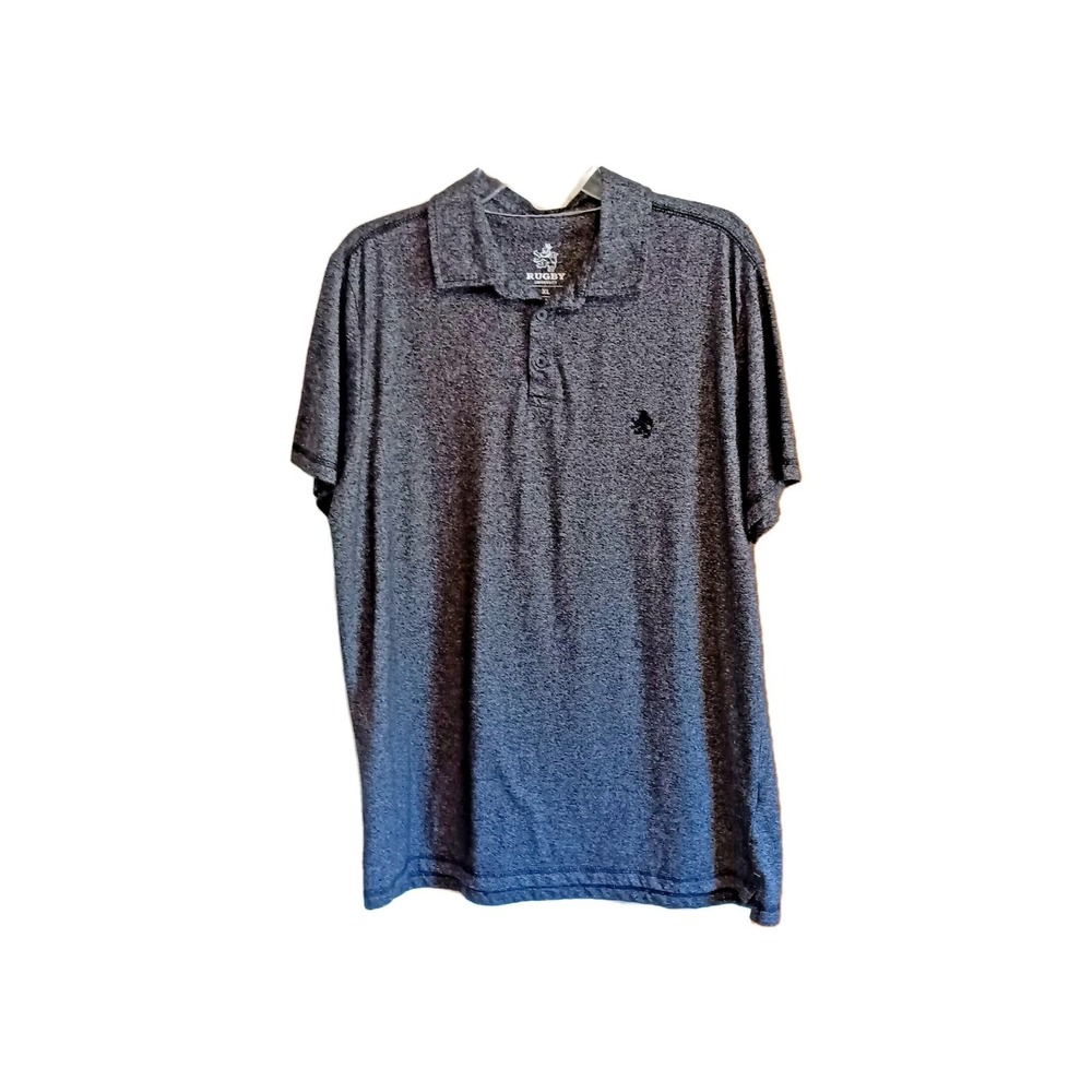 Rugby University Men's Heather Gray Short Sleeve Polo Shirt - Size XL